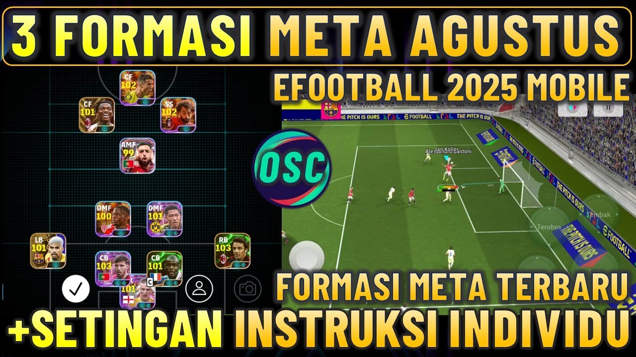 WOW 3 FORMASI META TERBARU !! FORMASI META AGUSTUS & INSTRUKSI INDIVIDUNYA EFOOTBALL 2025 MOBILE
