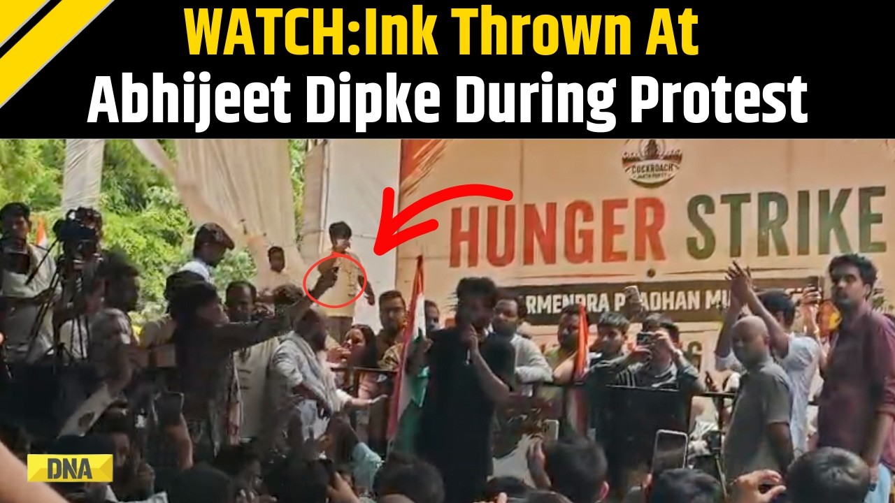 CJP Protest: Ink Thrown At Cockroach Janta Party Founder Abhijeet Dipke During Delhi Protest