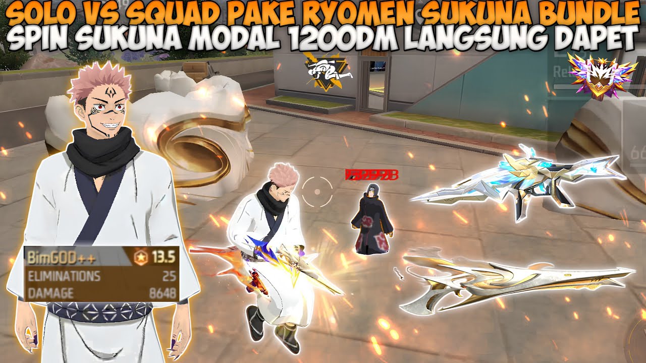 SOLO VS SQUAD PAKE RYOMEN SUKUNA BUNDLE!! SPIN SUKUNA BUNDLE MODAL 1200DM LANGSUNG DAPET😱🔥