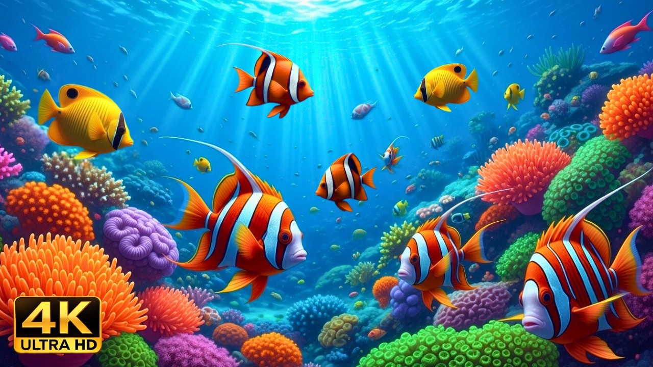 Relaxing Aquarium 4K 🐠 Colorful Fish & Coral Reef Sounds for Deep Sleep | Velora Wilds