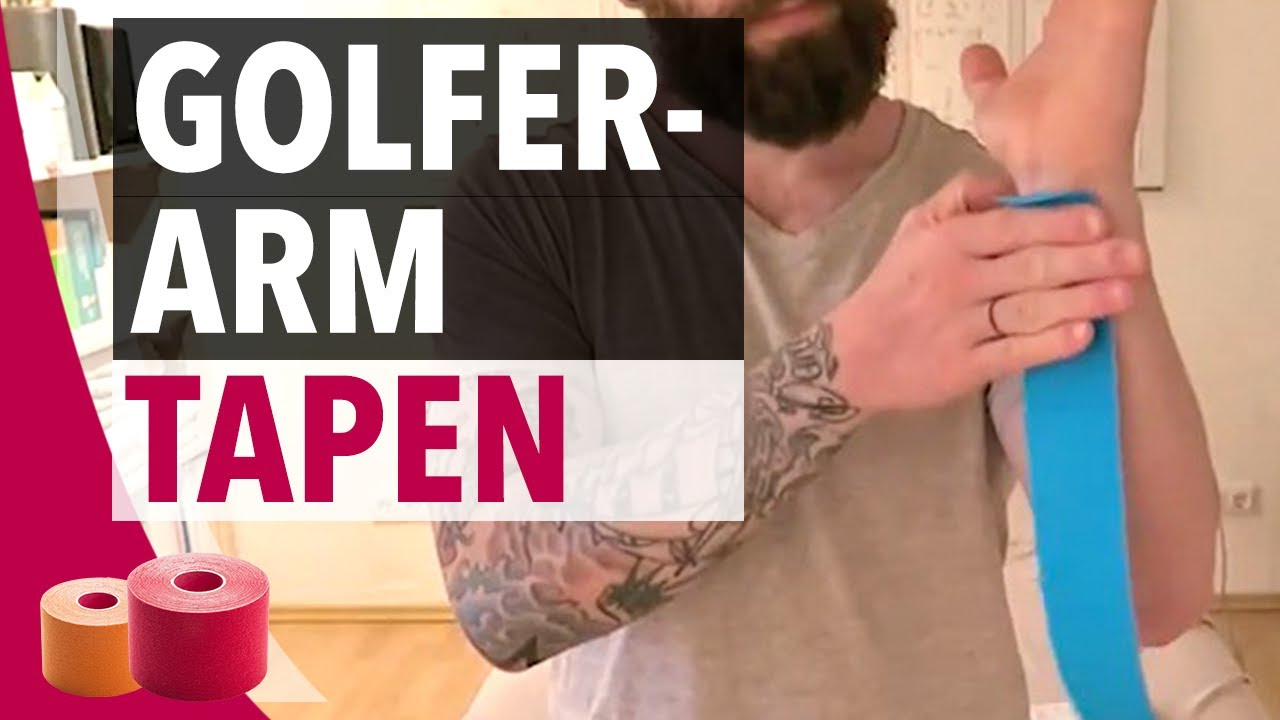 Golferarm Tapen Anleitung - Kinesiologie Tape f&uuml;r Golferarm - Ellenbogen selber tapen