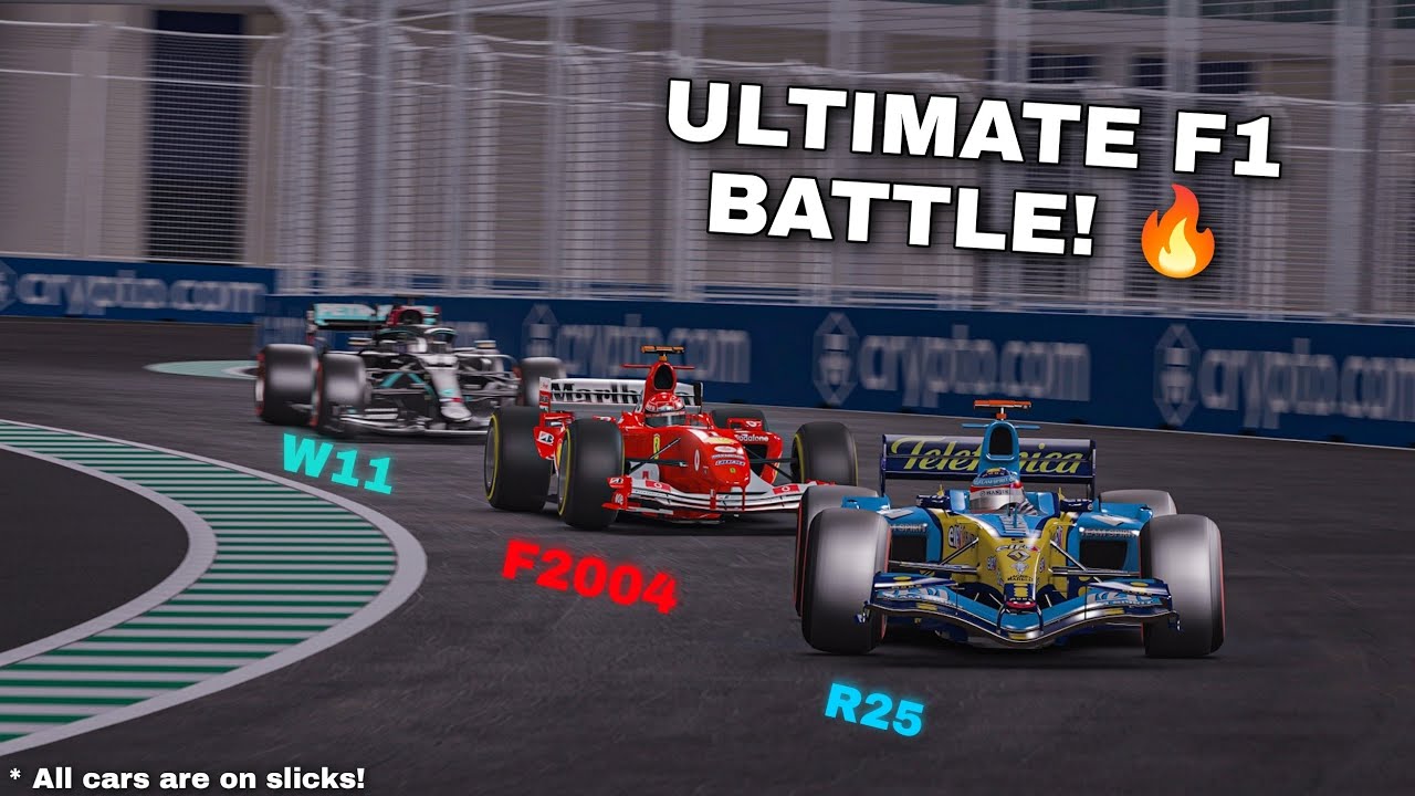 ULTIMATE F1 RACE: Ferrari F2004 VS Mercedes W11 VS Renault R25 at Jeddah!
