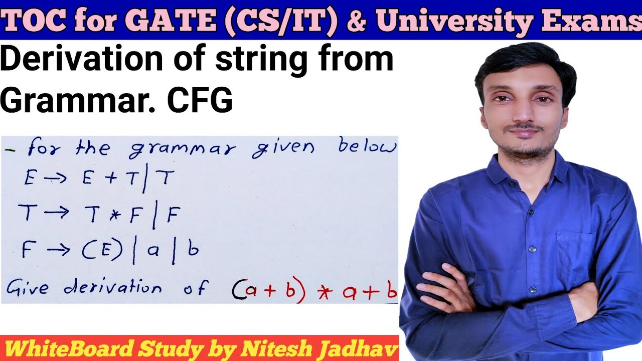 Derivation of string from given grammar | (a+b)* a+b | Context free Grammar CFG