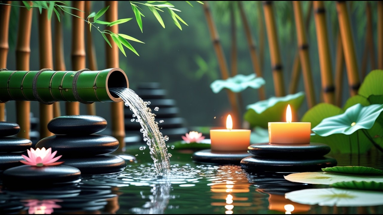 Calming Bamboo Water Sounds 💧🎋 with Gentle Piano for Sleep, Stress Relief and Healing #632