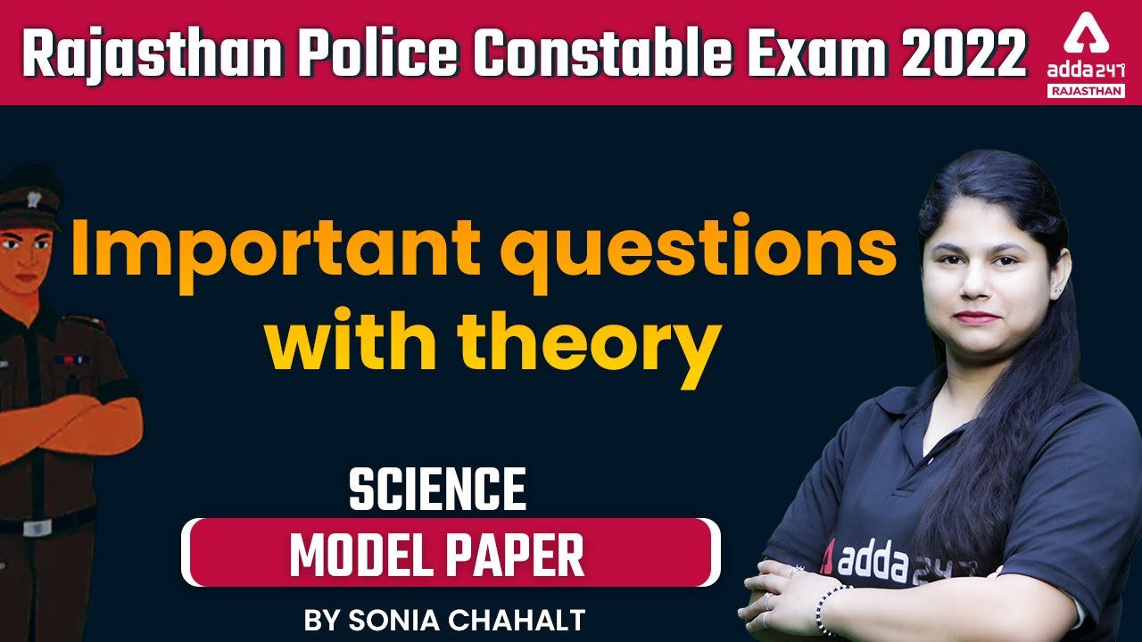 Rajasthan Police Model Paper 2022 | Live Class | Rajasthan Police Constable Science | By Sonia Ma'am