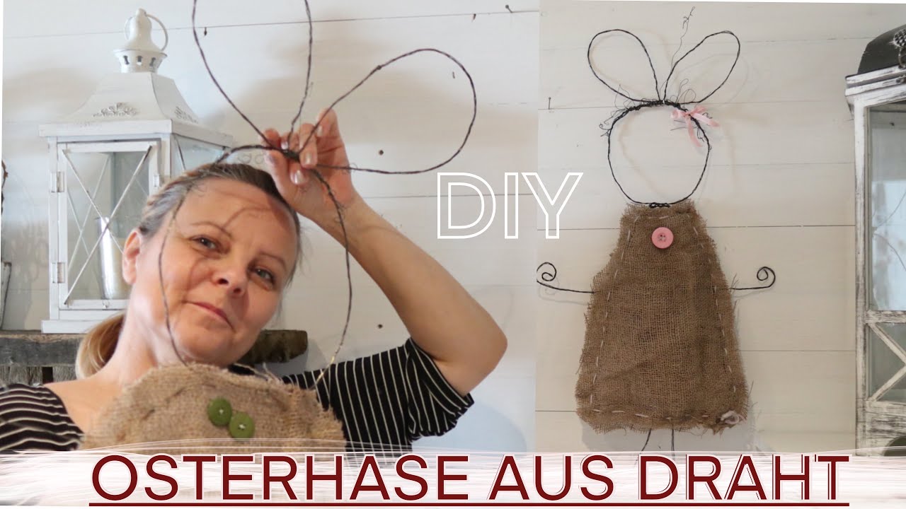 🔴 DIY - Großer Osterhase aus Draht, DIY Osterhase Hauseingang-Tür Deko für OSTERN  selber machen