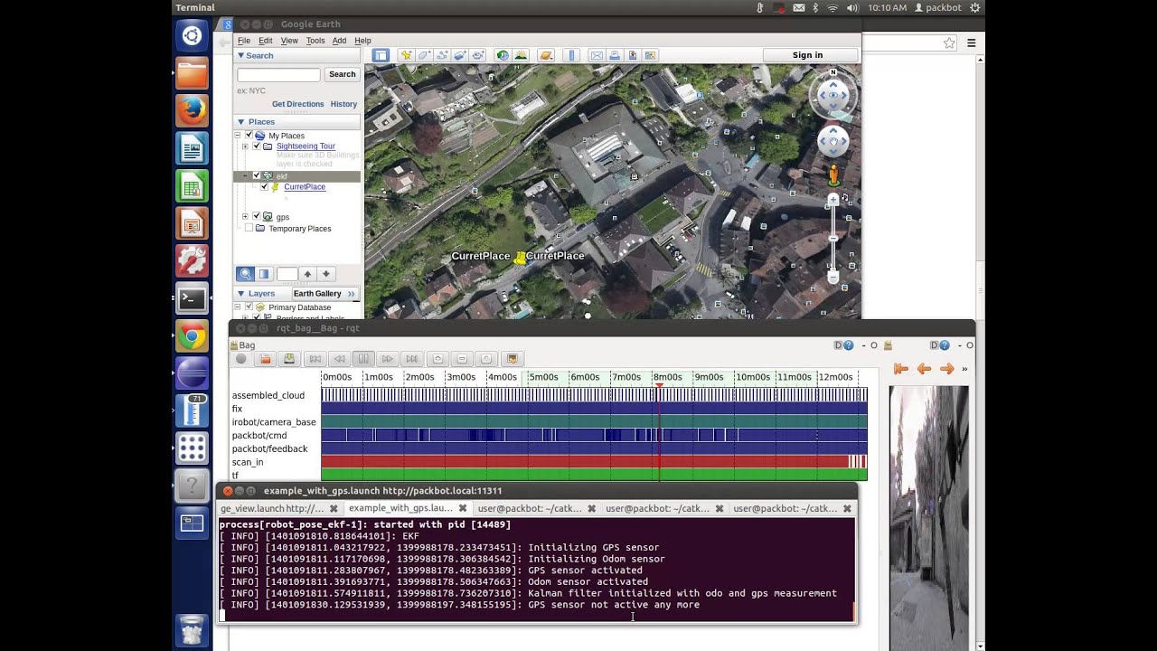 EKF demo with GPS/IMU/Odometry information
