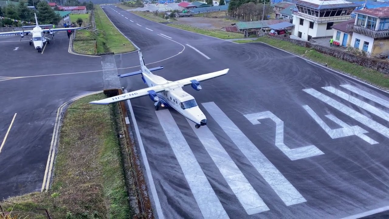 Sita Air Taking Off from Tenzing Hillary Airport in Lukla, Nepal