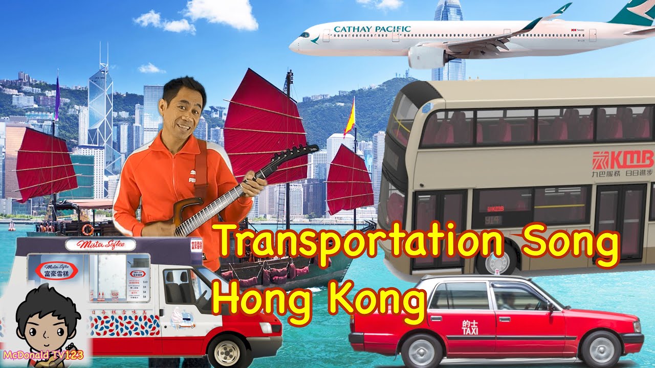 1 little 2 little 3 Little Buses Transportation Kids Song | Hong Kong Transportation & Landmarks