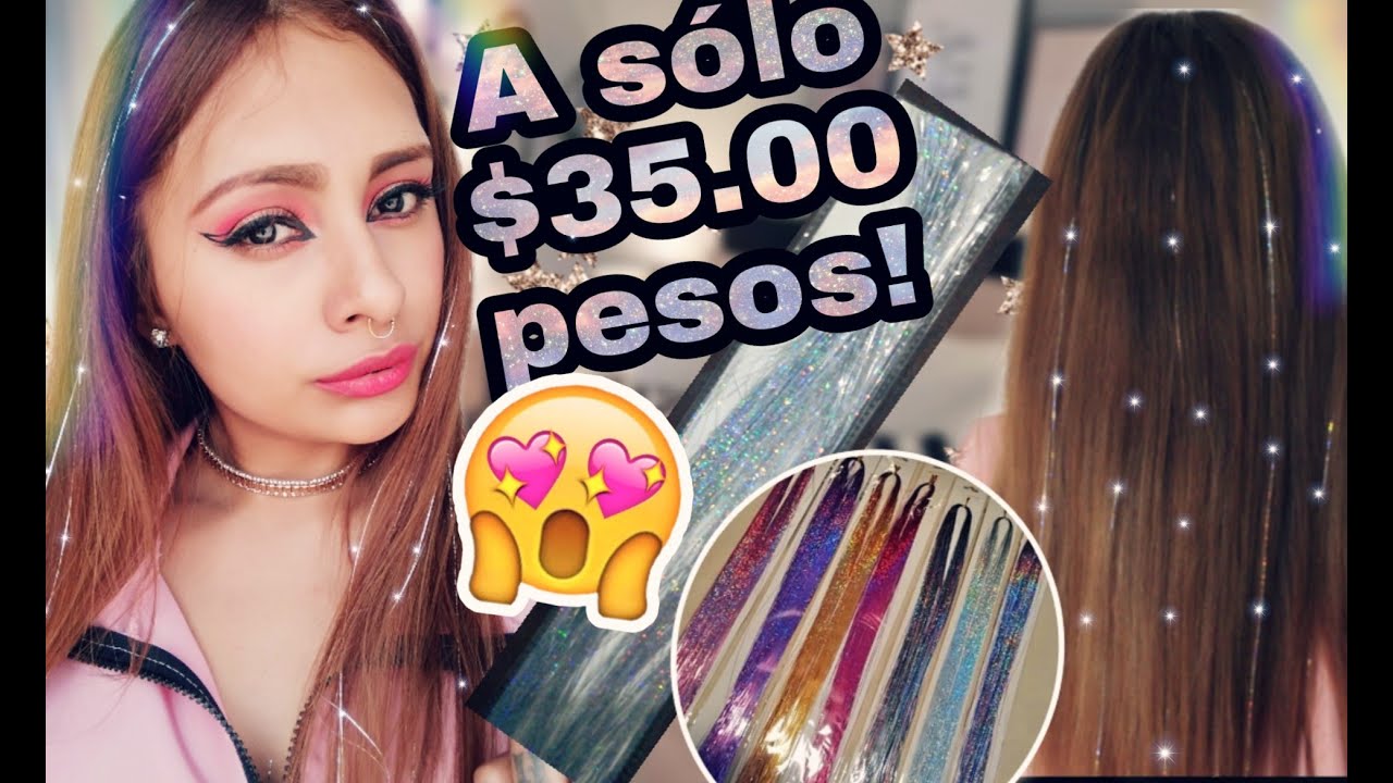 EXTENSIONES DE GLITTER//COMO PONERLAS PASO A PASO FÁCIL Y RÁPIDO✨(GLITTER HAIR)✨