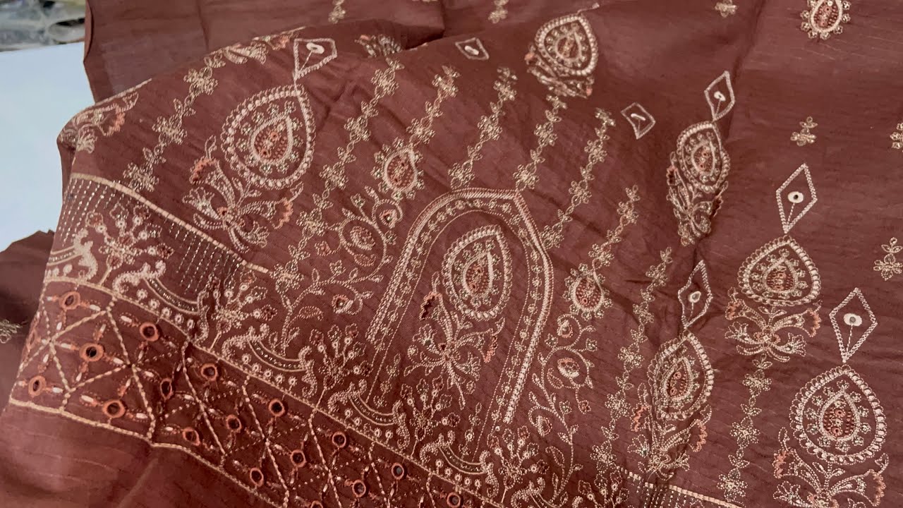 FANCY DHANAK 3PC WITH VELVET DOPATA IN JUST 3050 / WINTER SALE / EMBROIDERED WINTER COLLECTION SALE 