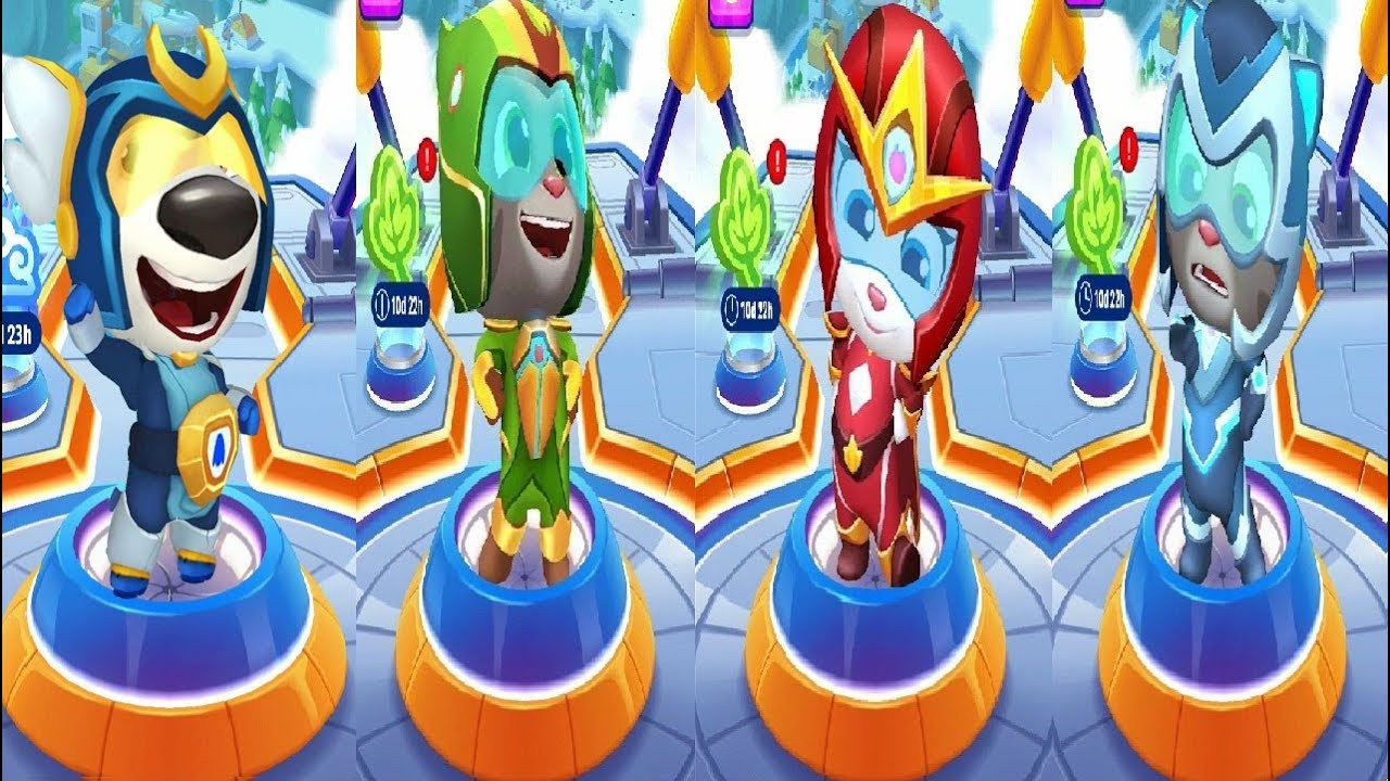 Talking Tom Hero Dash New Update HURRICANE HANK VS PLANET POWER TOM  Ice Bolt Tom  Fire Arrow Angela