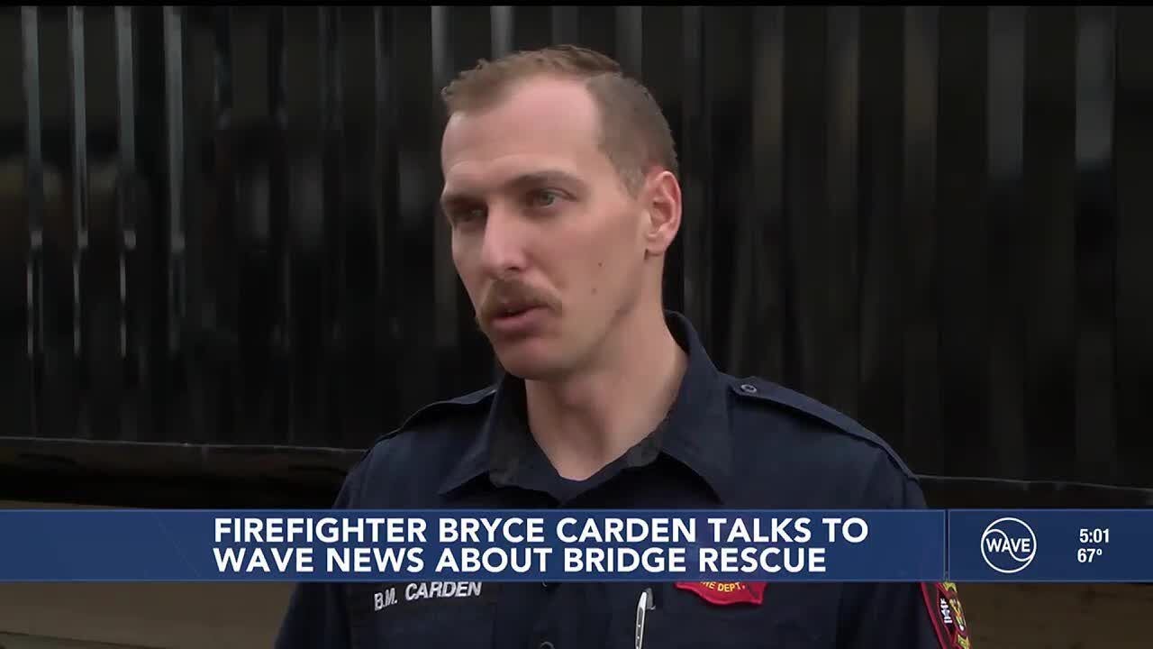 Meet Firefighter Bryce Carden: the man behind the daring rescue at Second Street Bridge