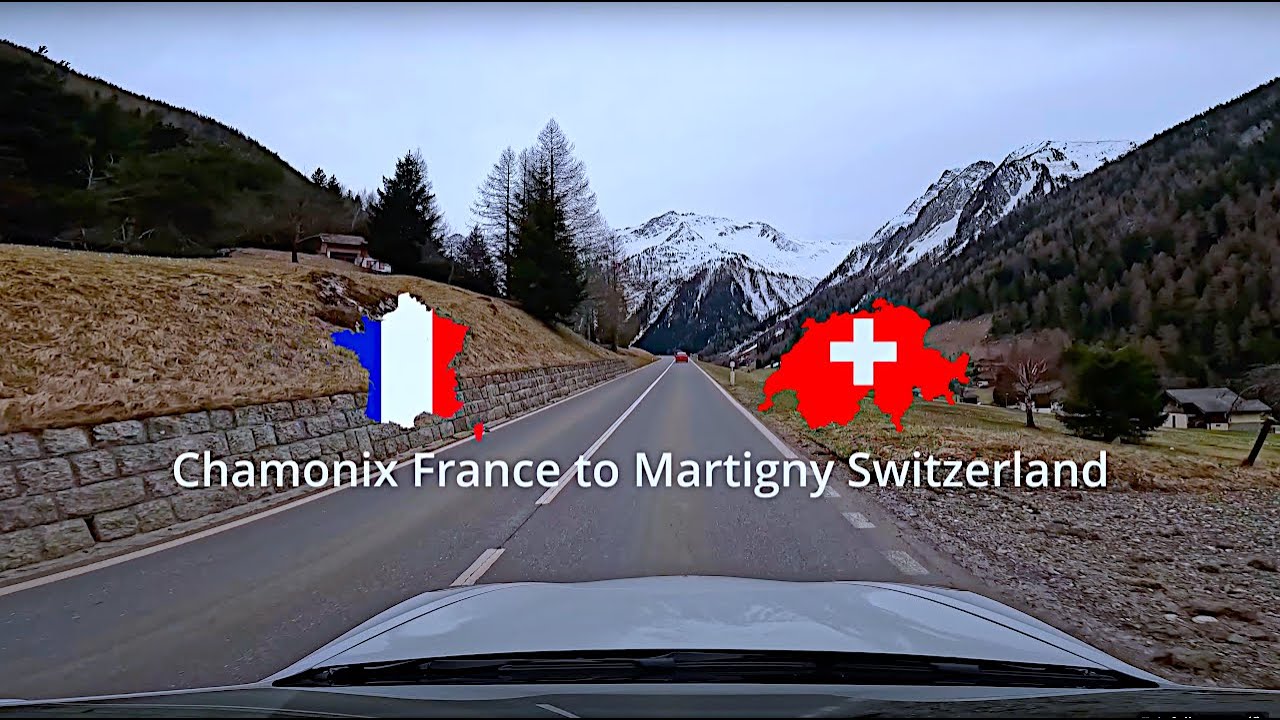 Chamonix France to Martigny Switzerland Driving Tour 4K