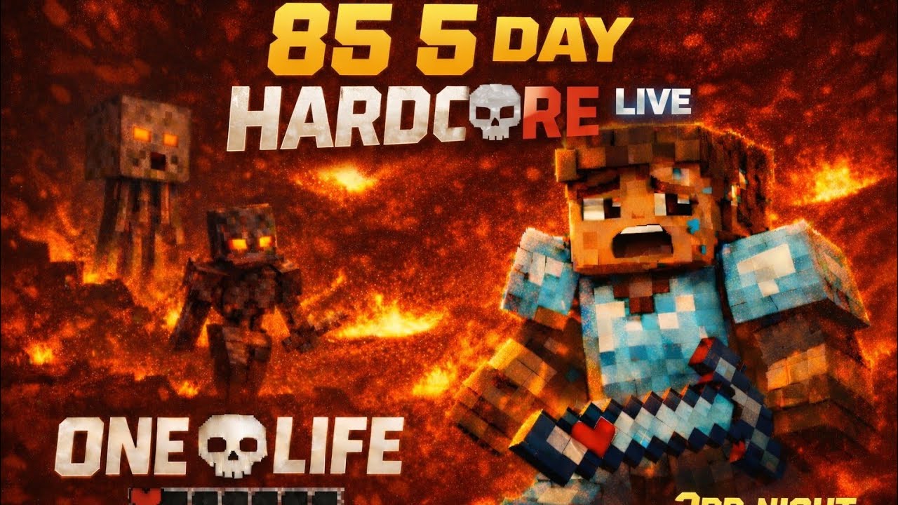 DAY 85 Hardcore Survival LIVE 😱 | 5th Day in Hell 🔥 ONE LIFE Challenge in Minecraft