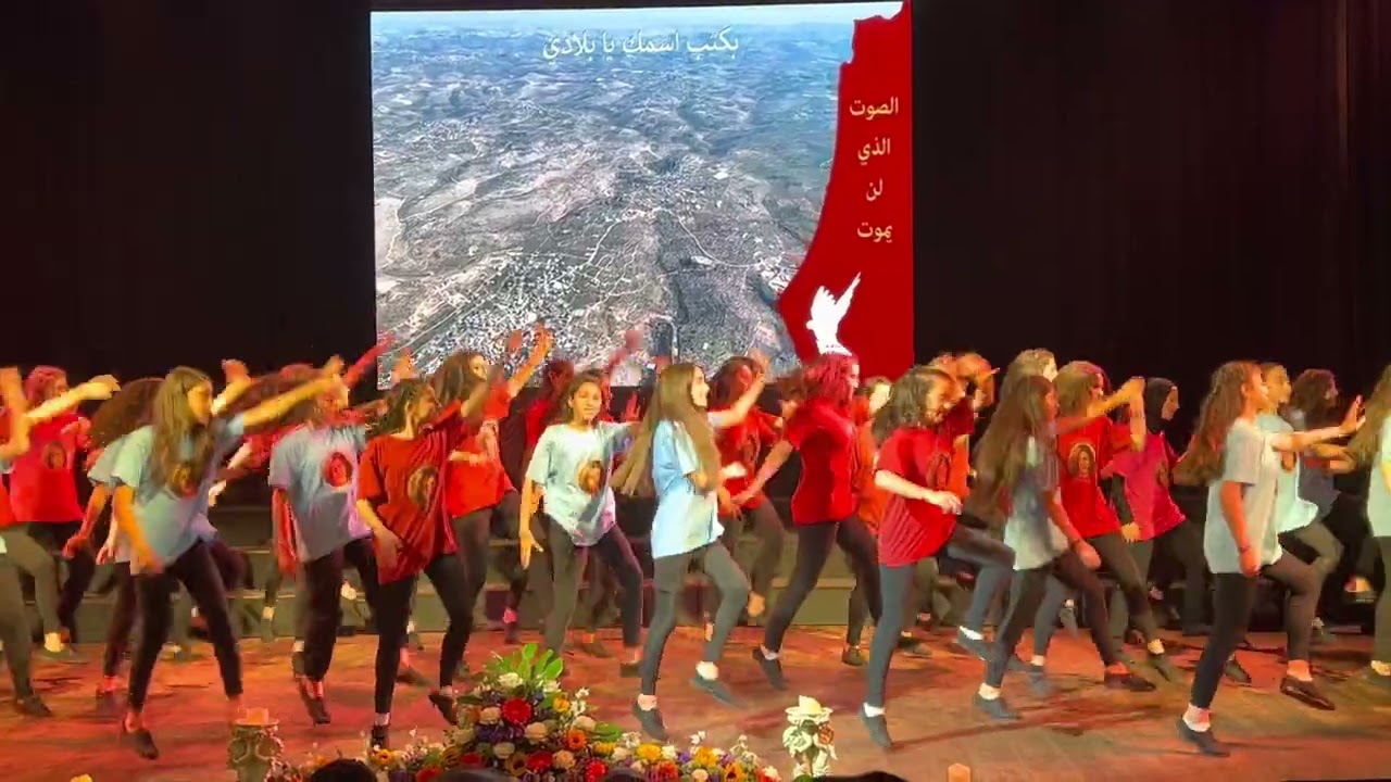 #shireenabuakleh funeral oration ceremony in  Rosary #school #jerusalem #dabke from #palestine #love