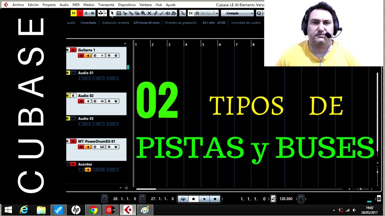 3/6 TUTORIAL DE CUBASE para PRINCIPIANTES: BUSES y PISTAS DE AUDIO, Barra de Transporte.