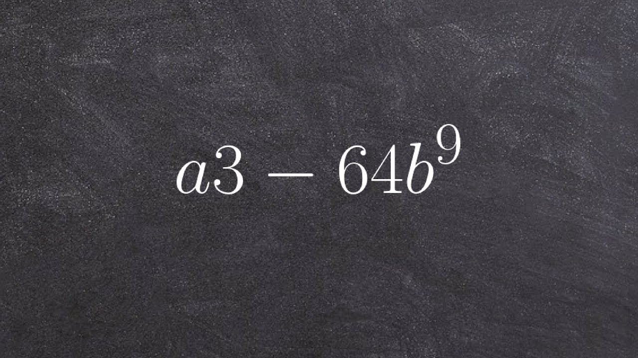 learn how to factor using the difference of two cubes