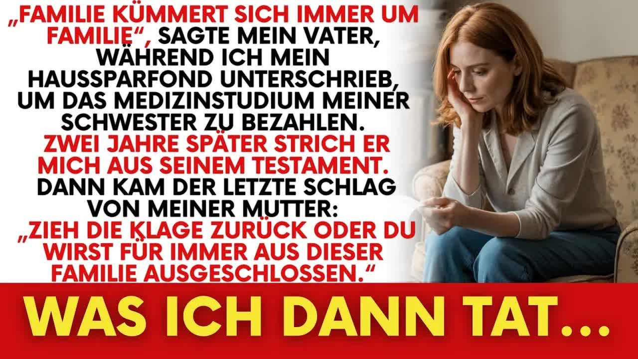 Ich zahlte das Studium meiner Schwester – und sie strich mich aus Papas Testament!