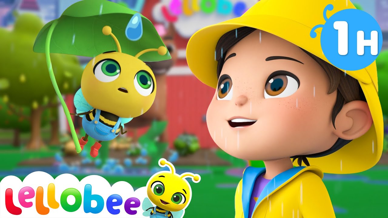 Ella and Bee Discover the Joy of Rain | 🌻Lellobee City Farm - Kids Playhouse Song Mix