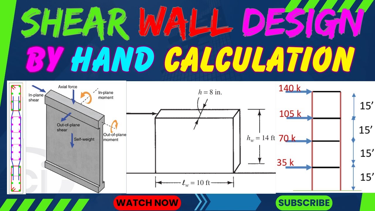 Shear wall design by Manual Calculation | Part-1 | Shear Wall design by hand calculation as per ACI