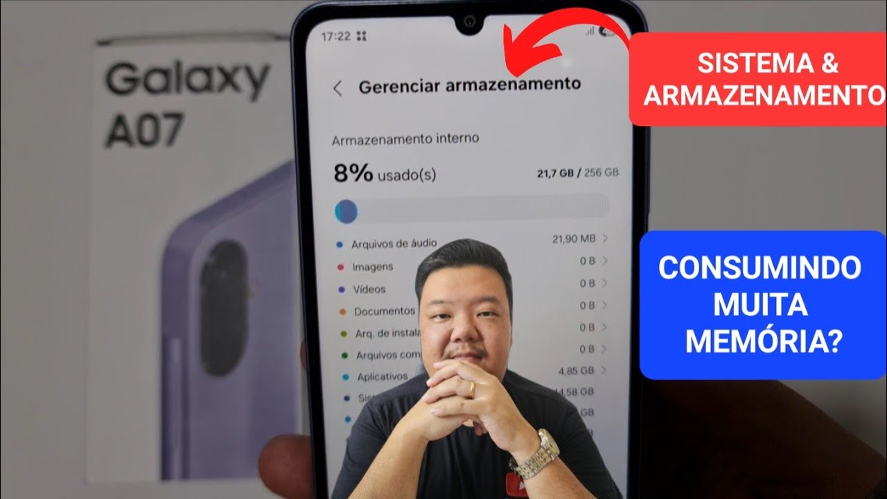 Sistema & Armazenamento do novo Galaxy A07 de 256GB