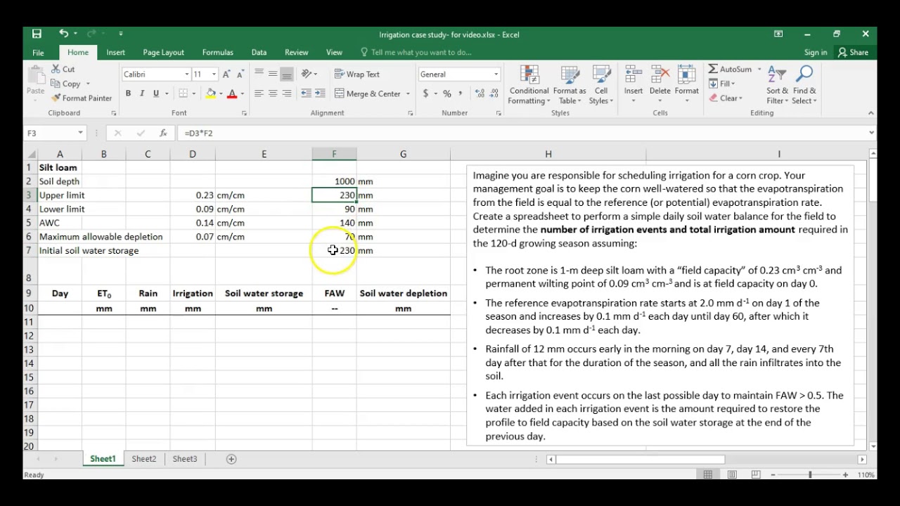 Ch. 11 Example - Scheduling Irrigation