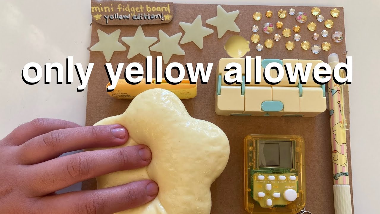 rating my yellow fidget board asmr