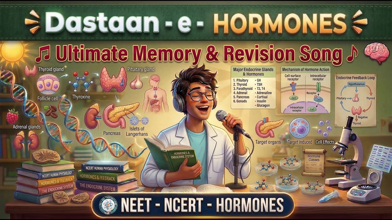 🎵 हार्मोनल मोहब्बत &ndash;बॉडी के कंट्रोलर्स Hormones Explained Through Song | NEET- NCERT Biology Bonus