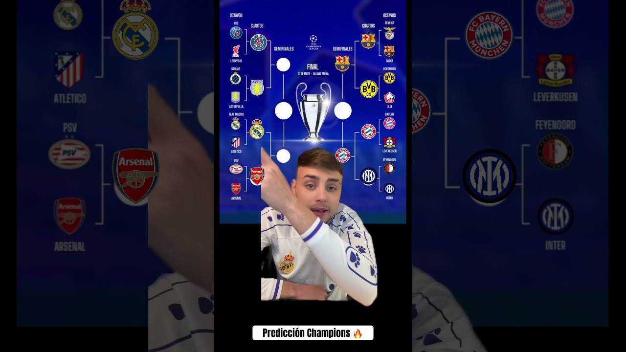 PREDICCI&Oacute;N CHAMPIONS LEAGUE 2025 (Octavos, Cuartos y Semis) #shorts #prediccion #champions #sorteo