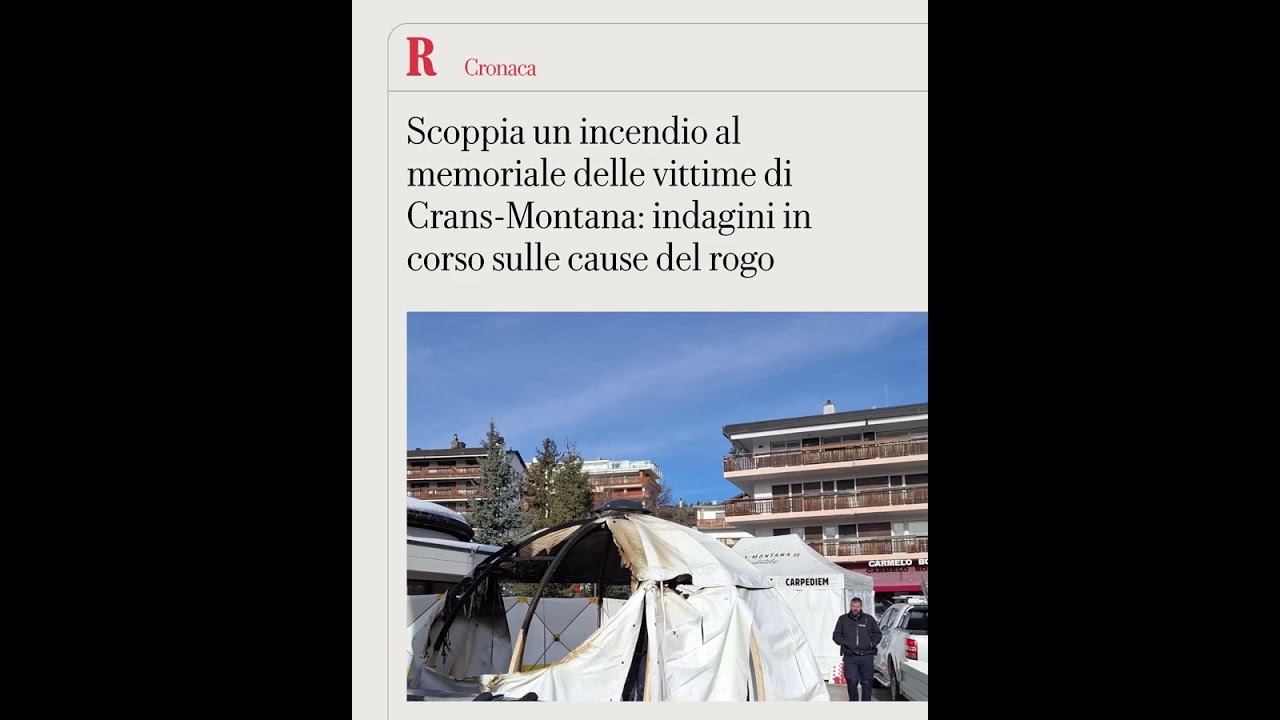 Scoppia un incendio al memoriale delle vittime di Crans-Montana