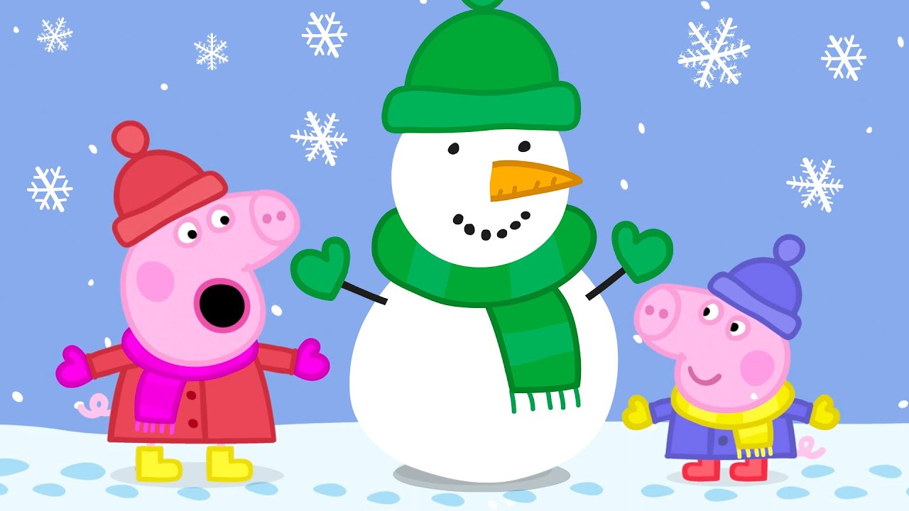Свинка Пеппа лепит ОГРОМНОГО снеговика! ☃️ Пеппа и Джордж: Снег | Все серии | Мультфильм для дете...