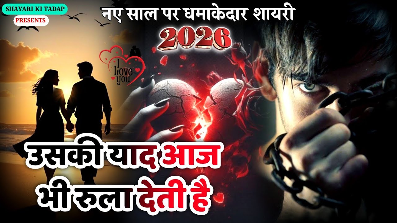 उसकी याद आज भी रुला देती है😭Dard Bhari shayari | नए साल पर धमाकेदार शायरी 2026 | Sad Shayari 