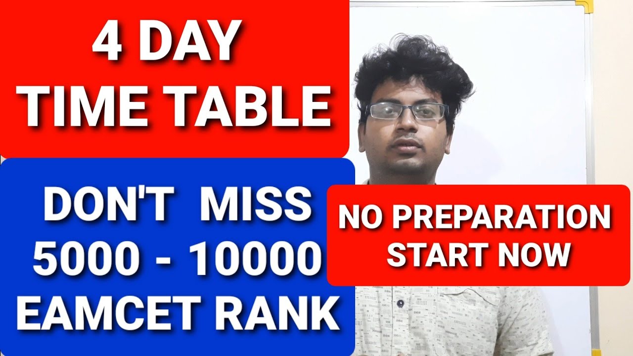 EAMCET 2021 PREPARATION eamcet strategy eamcet time table eamcet tips and tricks