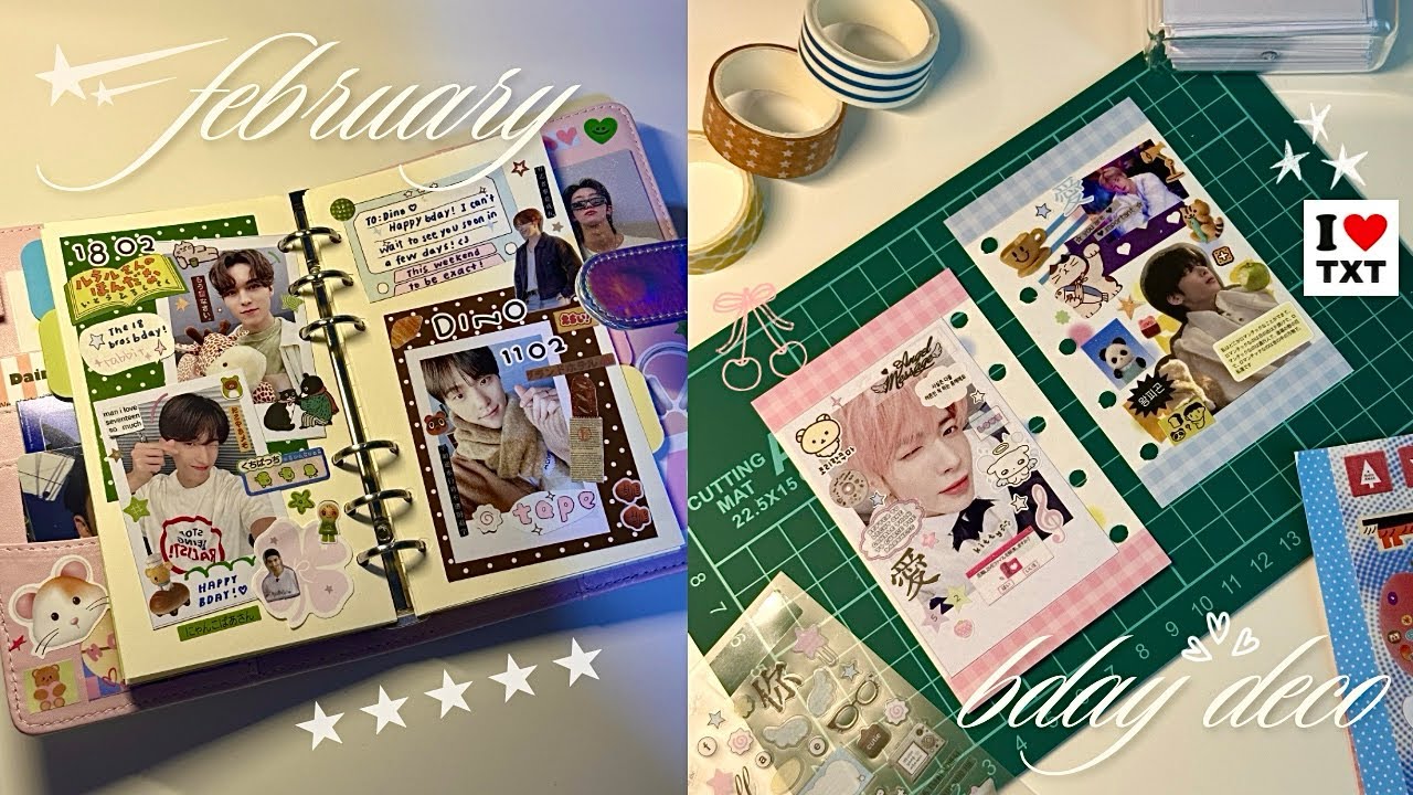 february kpop bday spreads ⋆౨ৎ˚⟡˖ ࣪ ̆̈  cute aesthetic polaroid deco ideas 💗ྀི