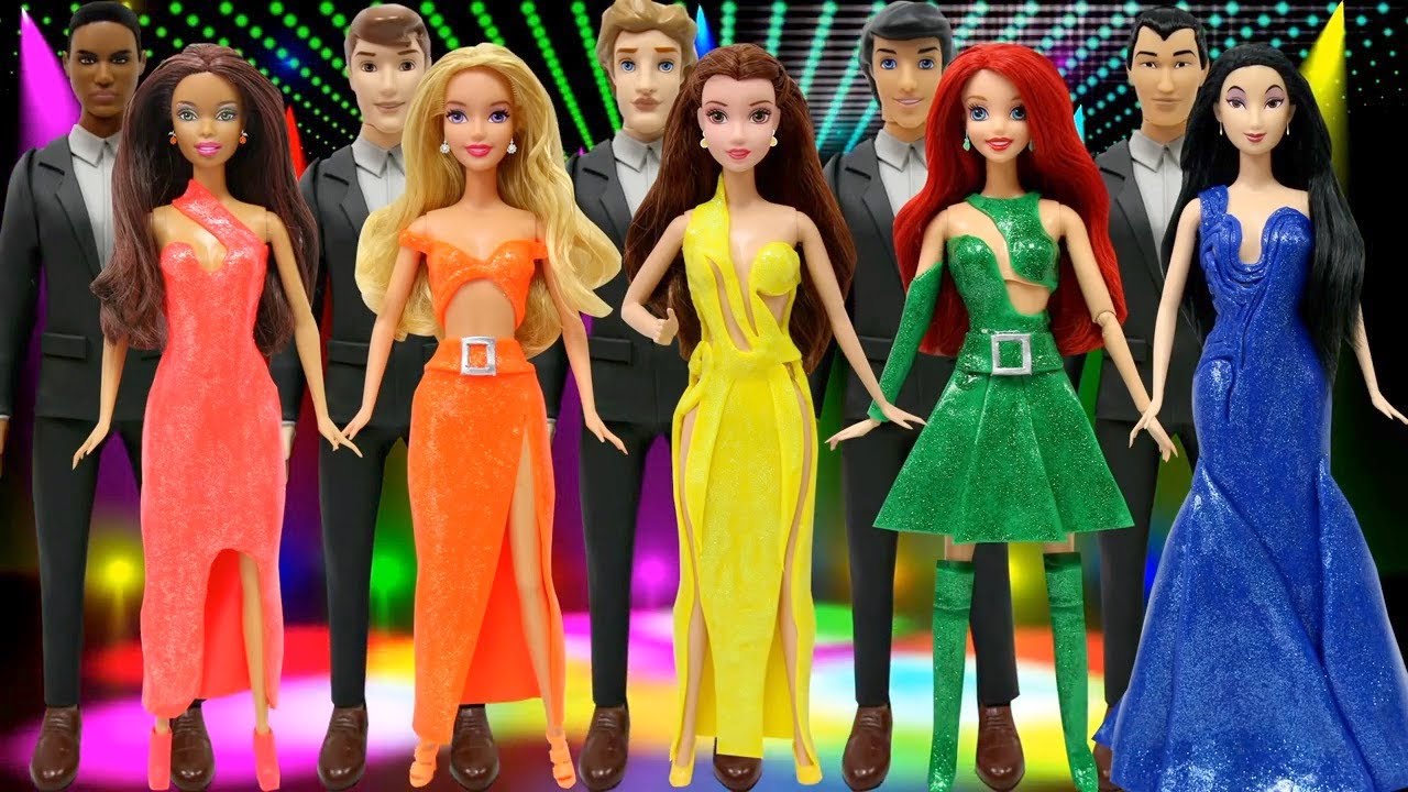 Play Doh Disney Princess Couples  Prom Dresses Inspired Costumes