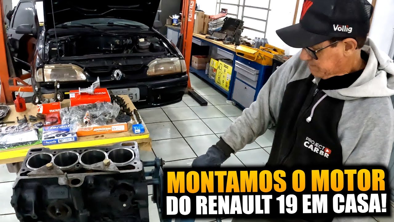 MONTAMOS O MOTOR DO RENAULT 19 EM CASA!