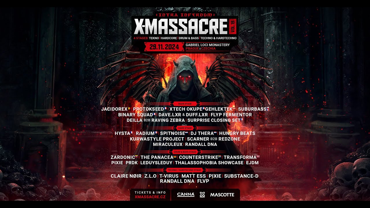 X-Massacre 2024 main stage sestřih od večera do rána