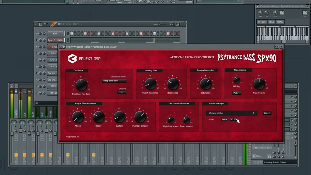 Psytrance bass  / proggy progressive psytrance bass FL Studio tutorial and VST bassline plug-in