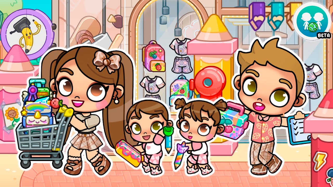 COMPRANDO ÚTILES ESCOLARES PARA MIS HIJAS EN MULTIJUGADOR en Avatar World | Alicia Gameplays