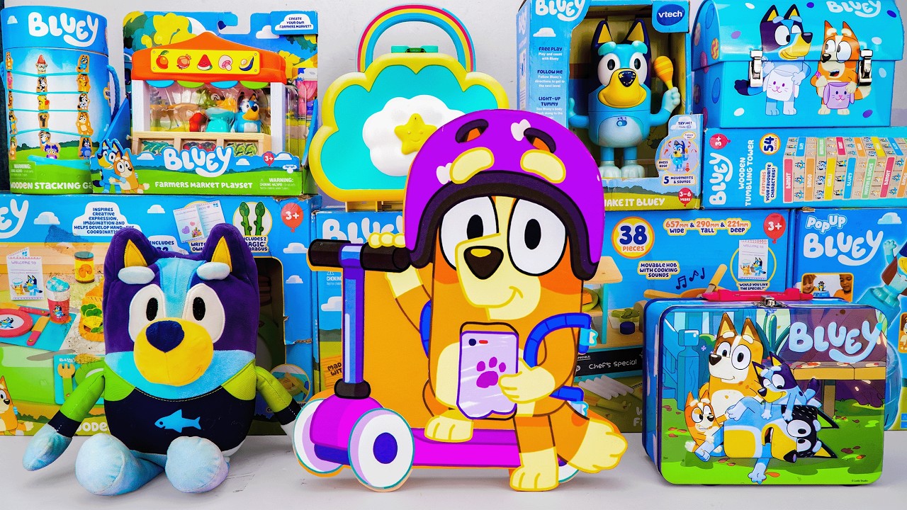 Bluey Toy Collection Unboxing Review 🐾 Mystery Cute Bingo Box & Beach Bluey Plush Toy