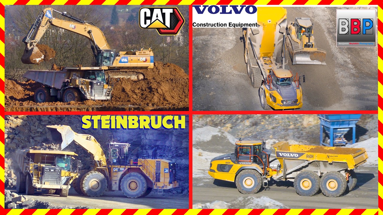 CAT D7E, 990K, 395, 775G, 745, Volvo A60H - Abraum im Steinbruch, Germany, 2026.  Teil 3