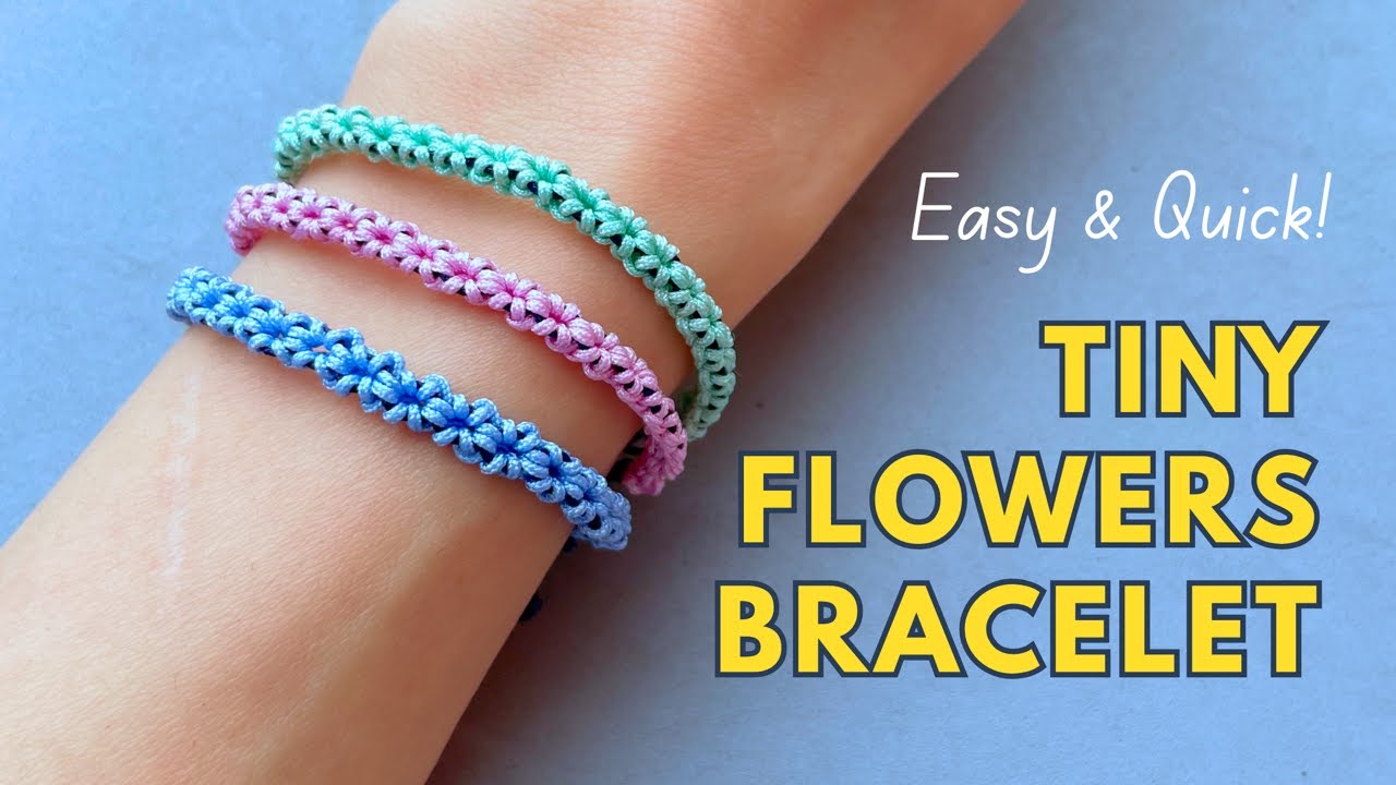 🌸 How to Make Handmade Flower Bracelets | Easy Nylon Cord Macrame Bracelet | Friendship Bracelet