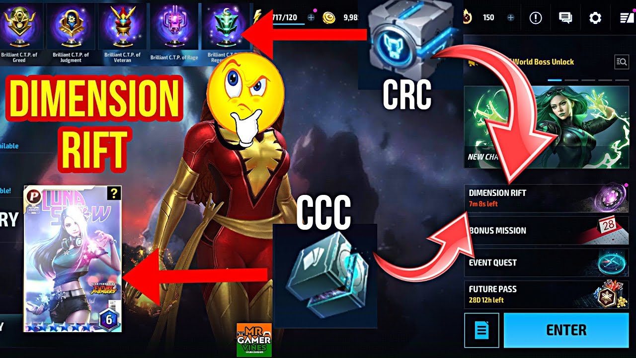 🤔how to collect 👉CCC AND CRC in DIMENSION RIFT Marvel future fight Mr GAMER VINES Hindi video 👍