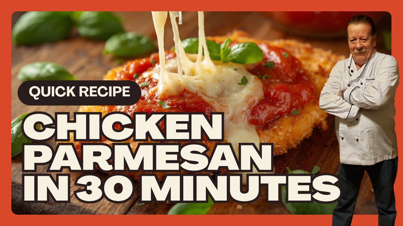 Leftover Chicken  Schnitzel into Chicken Parmesan in 30 Minutes.