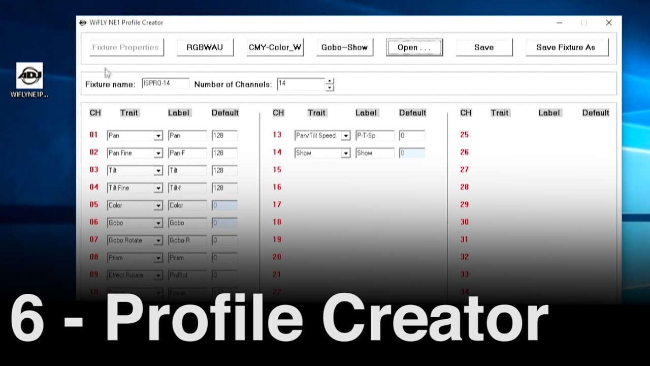 ADJ WiFly NE1 Tutorial 6 | Profile Creator Software Overview