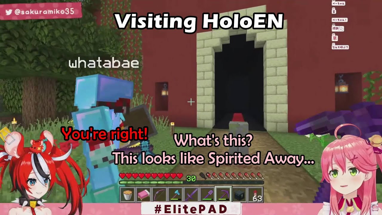 Miko's Reaction When Visiting HoloEN Server Through The New Portal With Hakos【Hololive Eng Sub】