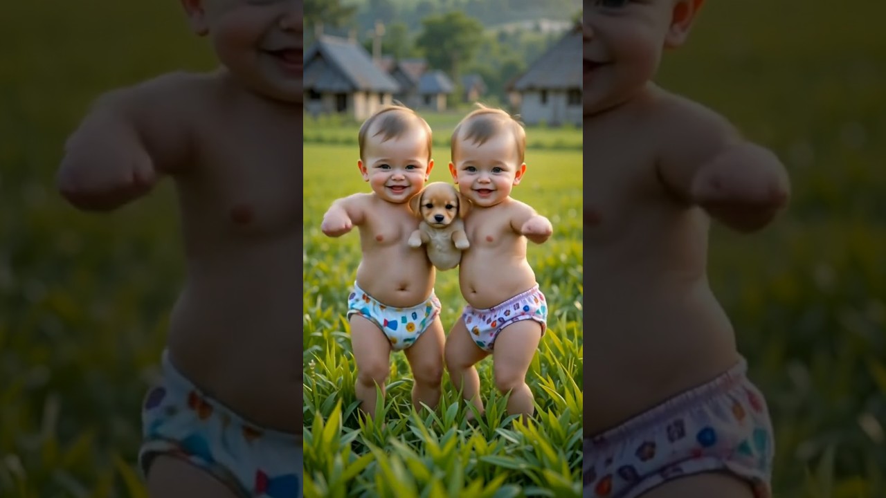 Cutest Baby Twins Dancing with Puppies | Heartwarming Dance Moments! 🐶💃