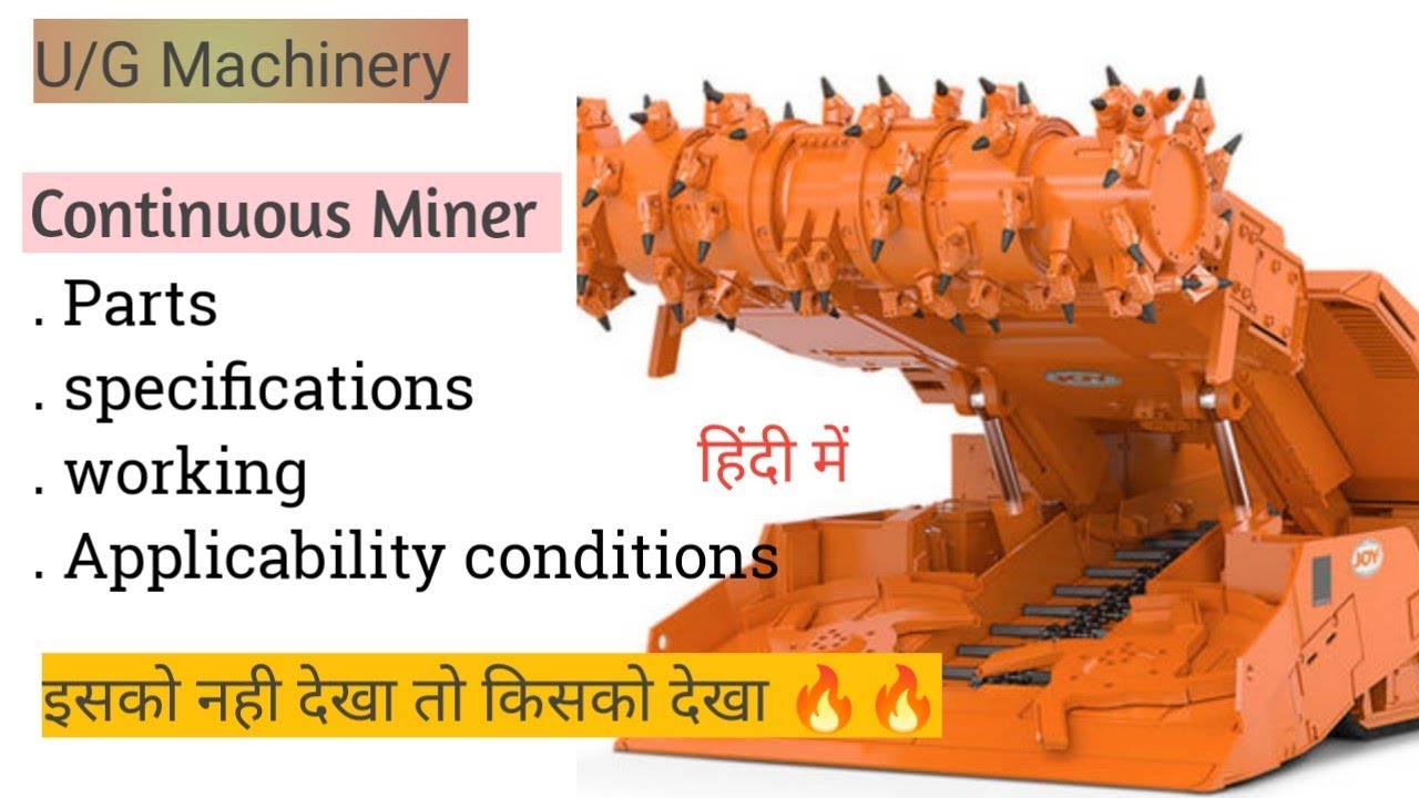 Continuous Miner complete information | Underground machinery | In Hindi | parts, Working, features