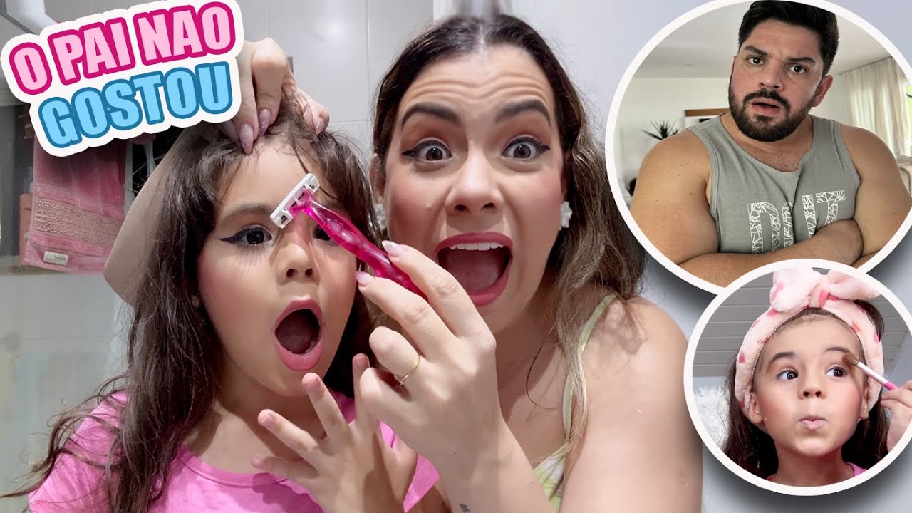 MINHA FILHA DE 6 ANOS ME IMITOU E FEZ ISSO NA SOBRANCELHA * Pai não gostou | Kathy Castricini